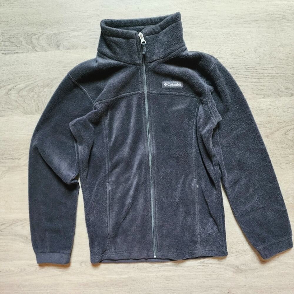 Columbia Boy's Black Full Zip Up Fleece Casual Outerwear Jacket Large 14-16